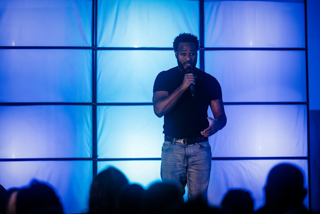 inspirational speech on stage