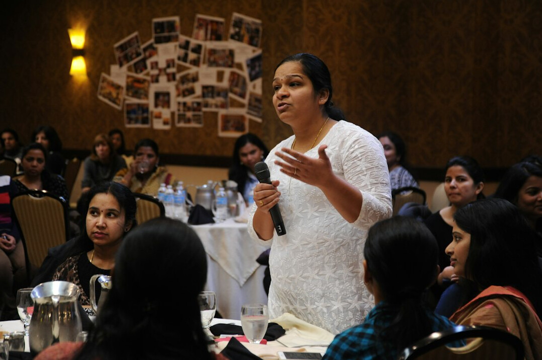 confident person delivering speech